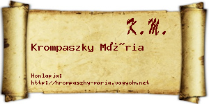 Krompaszky Mária névjegykártya