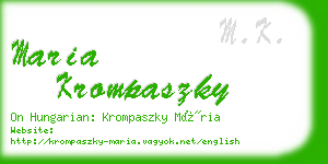 maria krompaszky business card